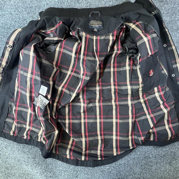 Pendleton Jacket Womens Medium Blk Water Resistant Rain Coat Plaid Liner 1328191 - Picture 9 of 16